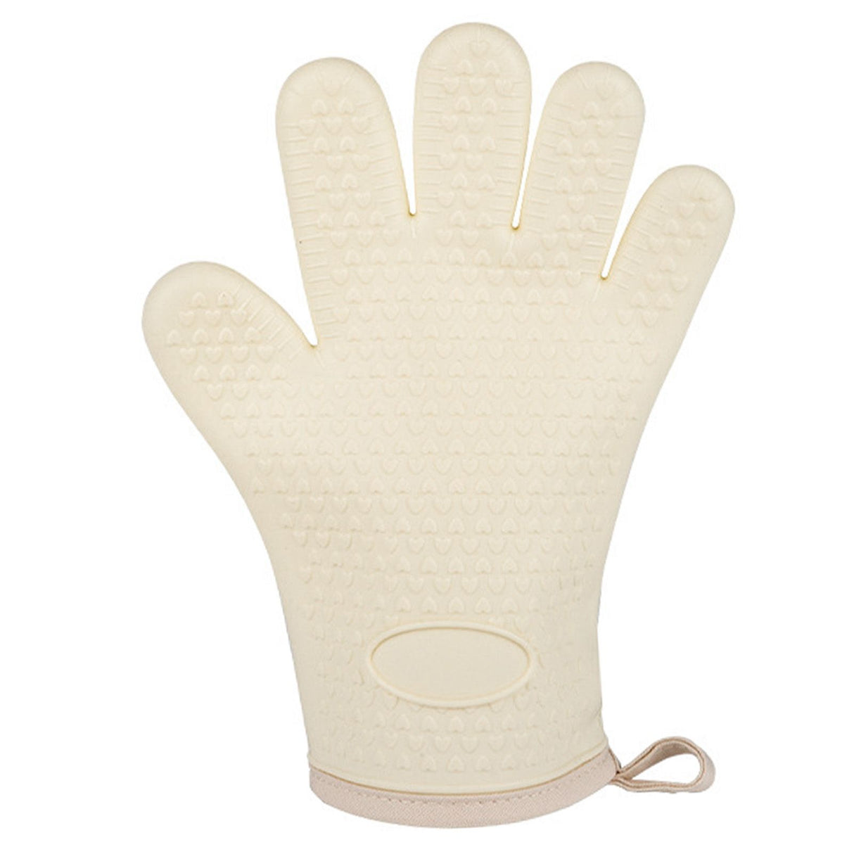 Thickened Silicone Anti Scalding Oven Glove Heat Resistant Silicone Cooking Glove for Microwave Oven Toaster Ivory White