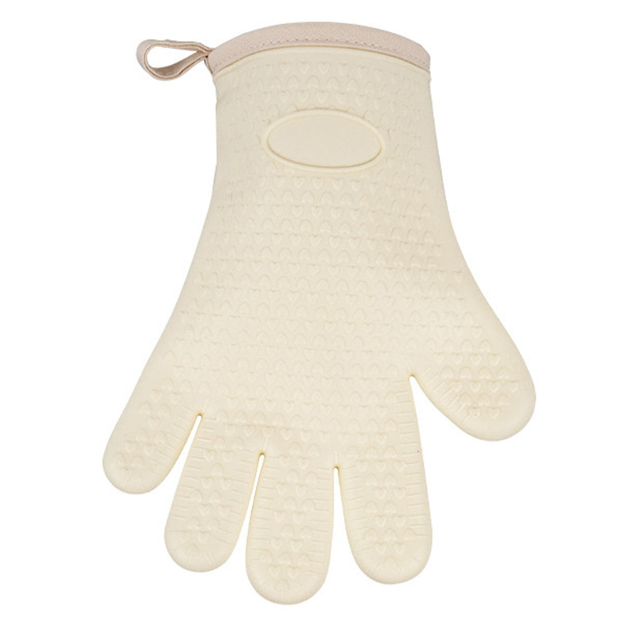 Thickened Silicone Anti Scalding Oven Glove Heat Resistant Silicone Cooking Glove for Microwave Oven Toaster Ivory White