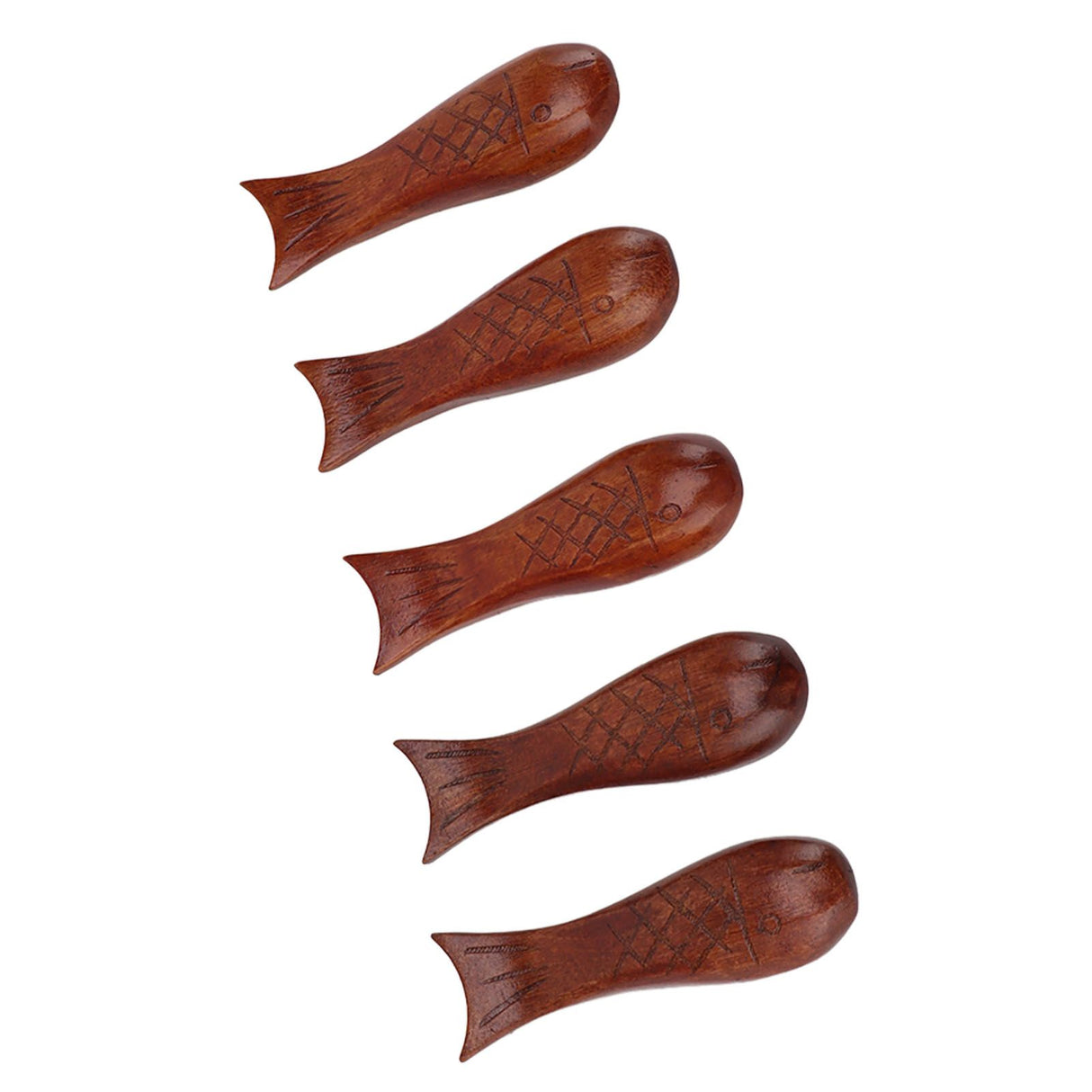 5Pcs Wooden Fish Shape Chopstick Rest Stand Rack Spoon Fork Knife Holder Wooden Chopstick Holder