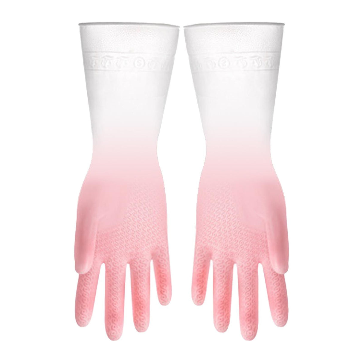 Kitchen Gloves Reusable Tight Fit Multifunctional Dishwashing Cleaning Waterproof Durable Household Gloves Pink