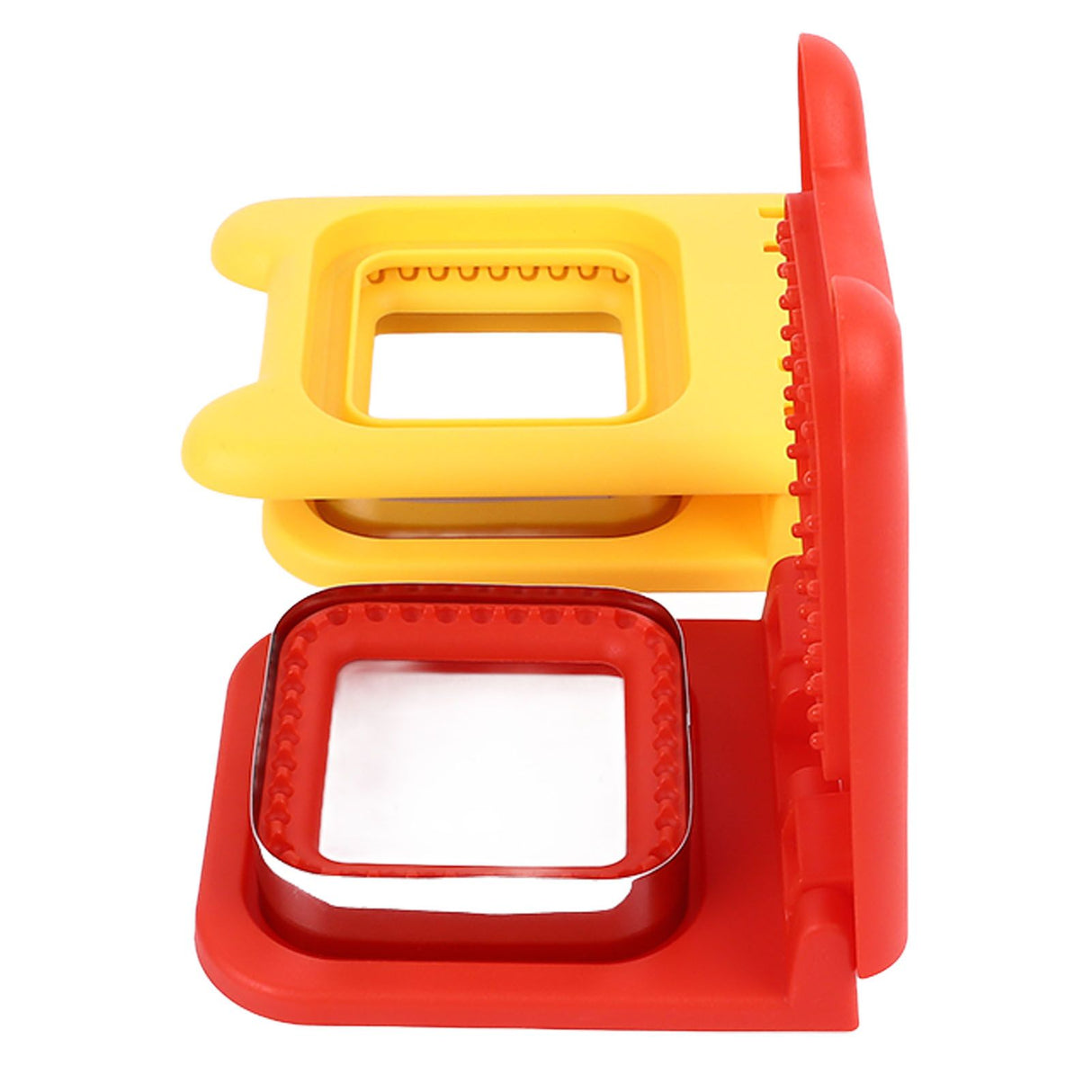 2 Pcs Red and Yellow Square Sandwich Cutter Stainless Steels Sandwich Cutters Set Sandwich Cutting Mold