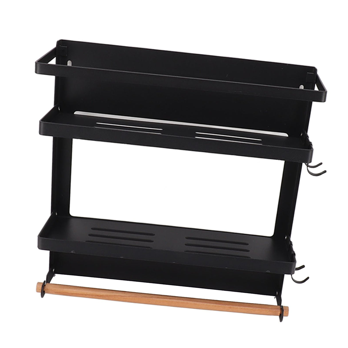 Magnetic Fridge Spice Rack Foldable Multifunctional Adjustable Durable Refrigerator Side Shelf for Kitchen 11.8in Double Tier