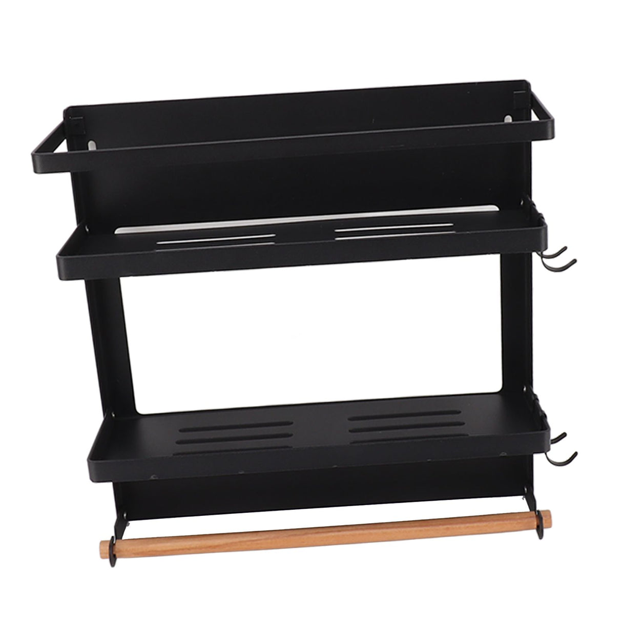Magnetic Fridge Spice Rack Foldable Multifunctional Adjustable Durable Refrigerator Side Shelf for Kitchen 11.8in Double Tier