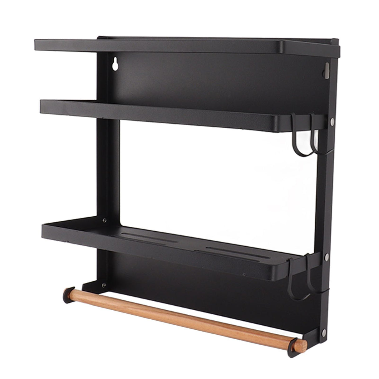 Magnetic Fridge Spice Rack Foldable Multifunctional Adjustable Durable Refrigerator Side Shelf for Kitchen 11.8in Double Tier