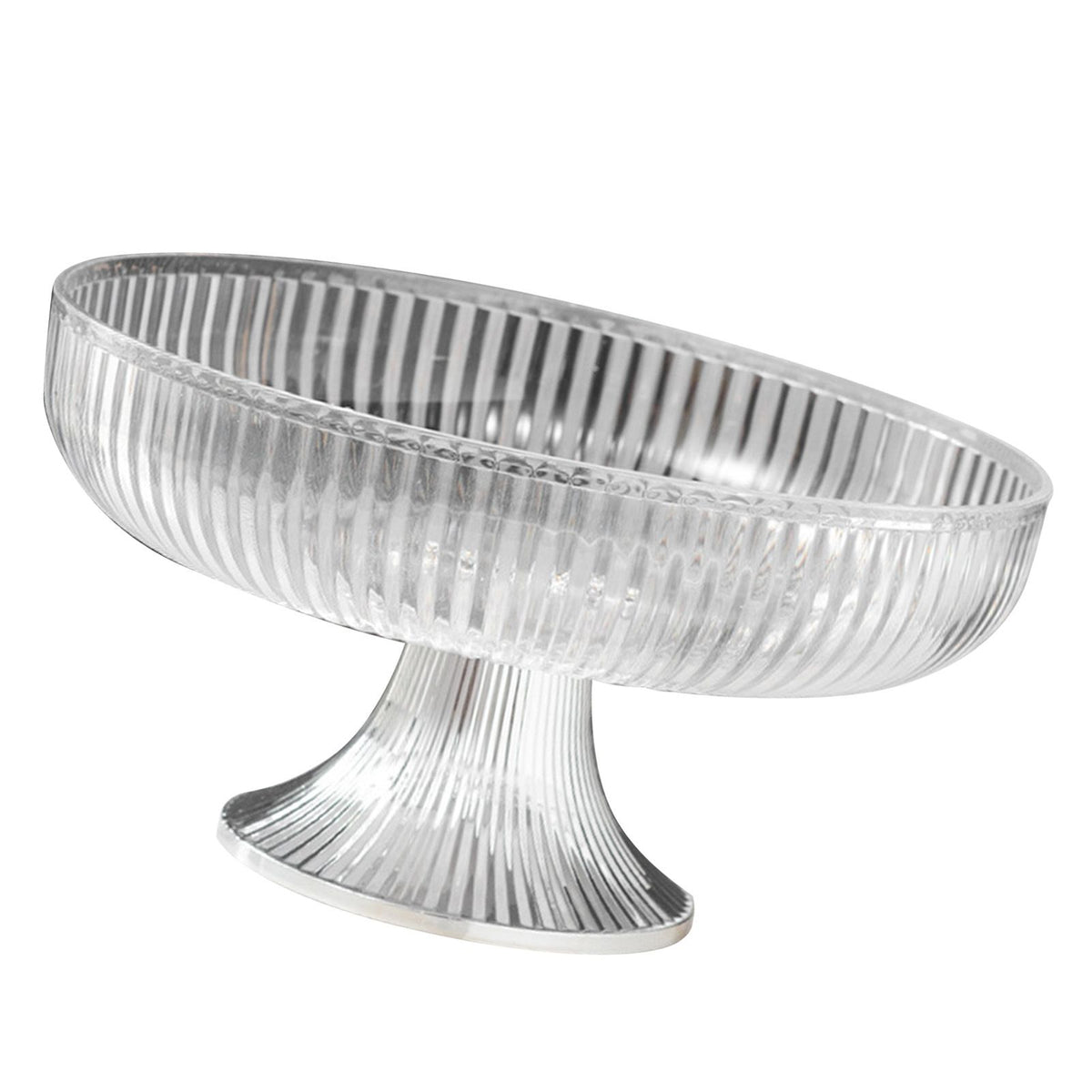Fruit Plate Multifunctional Plastic Stylish Space Saving Decorative Snack Bowl for Candy Nuts Transparent