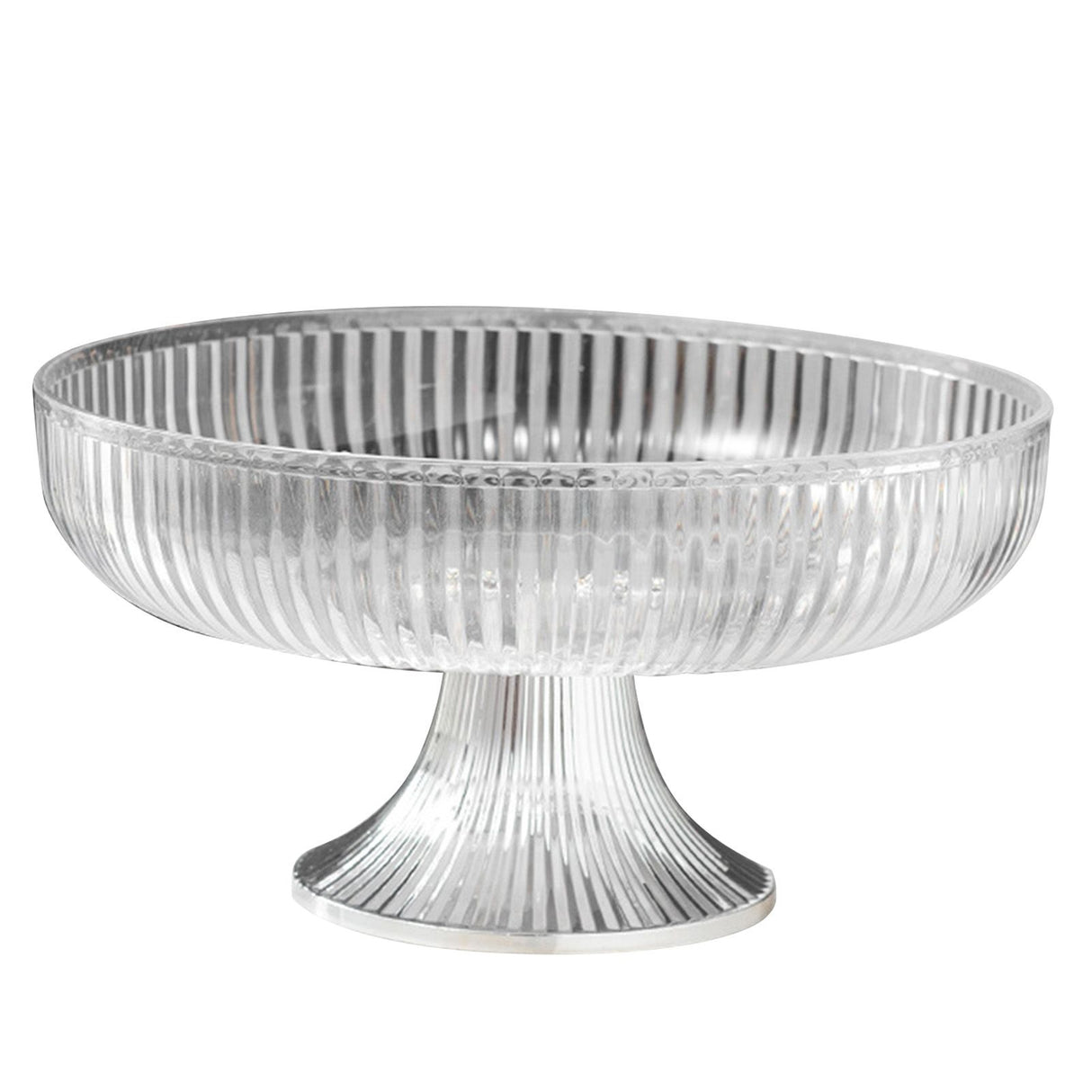 Fruit Plate Multifunctional Plastic Stylish Space Saving Decorative Snack Bowl for Candy Nuts Transparent
