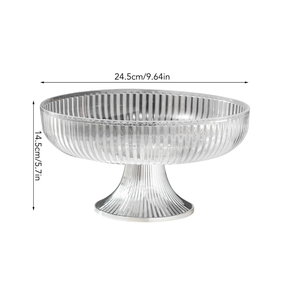 Fruit Plate Multifunctional Plastic Stylish Space Saving Decorative Snack Bowl for Candy Nuts Transparent