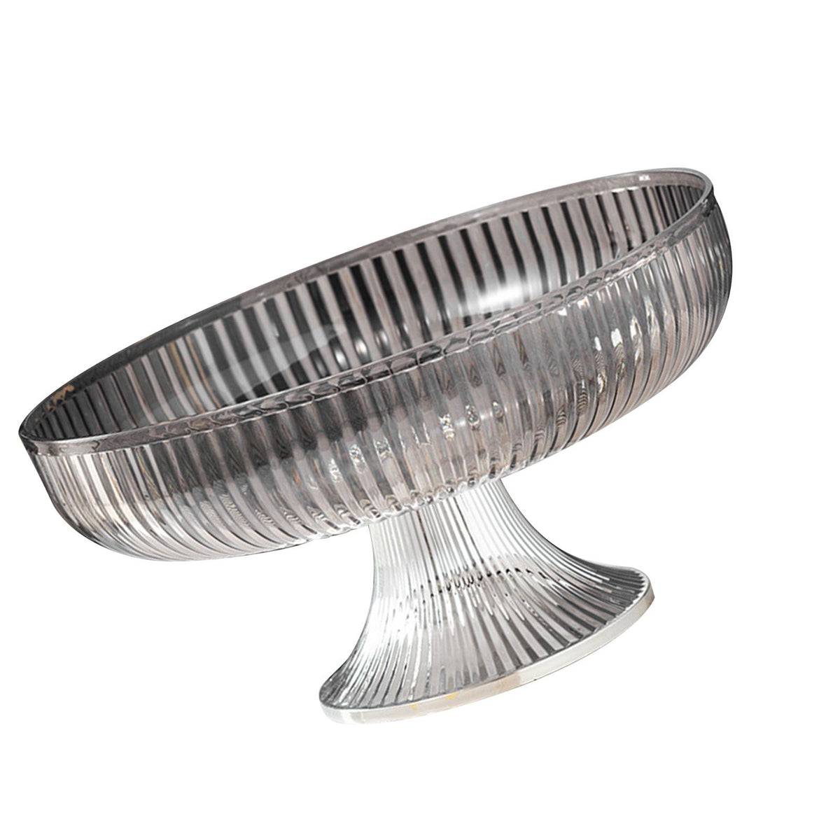 Fruit Plate Multifunctional Plastic Stylish Space Saving Decorative Snack Bowl for Candy Nuts Silver Gray