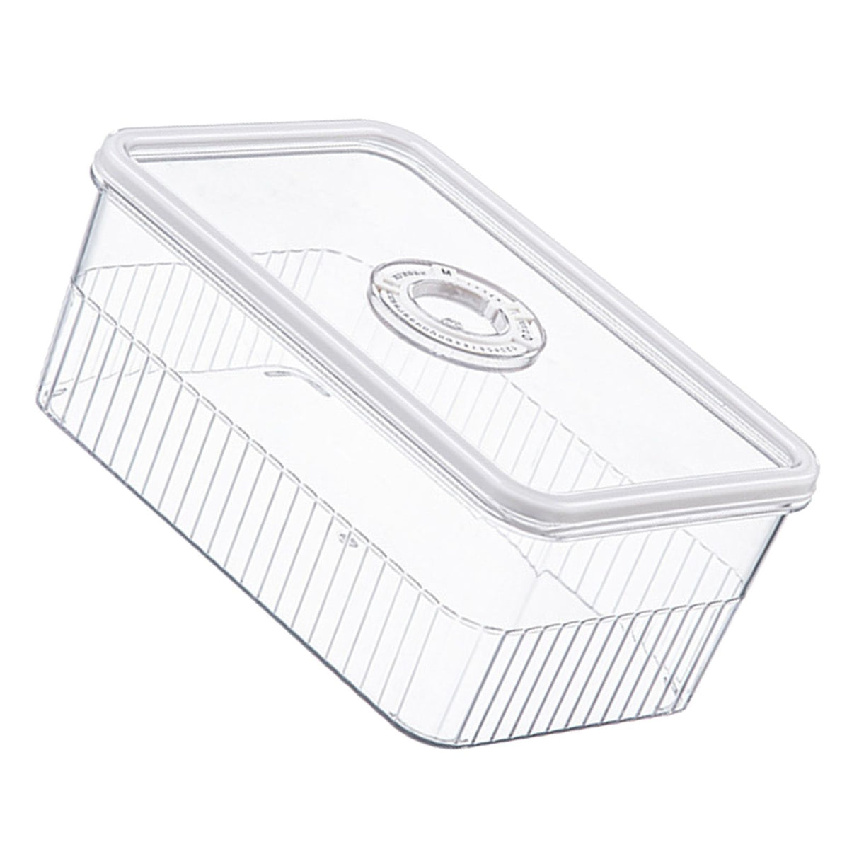 Refrigerator Storage Box with Lids Plastic Transparent Sealed Fridge Food Storage Containers for Fruits Vegetables M