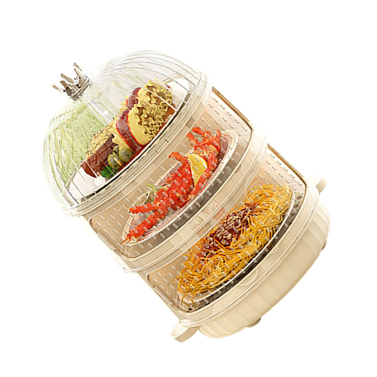 Dust Proof Food Storage Box Multi Functional Sealed Food Storage Container for Summer 3 Layers