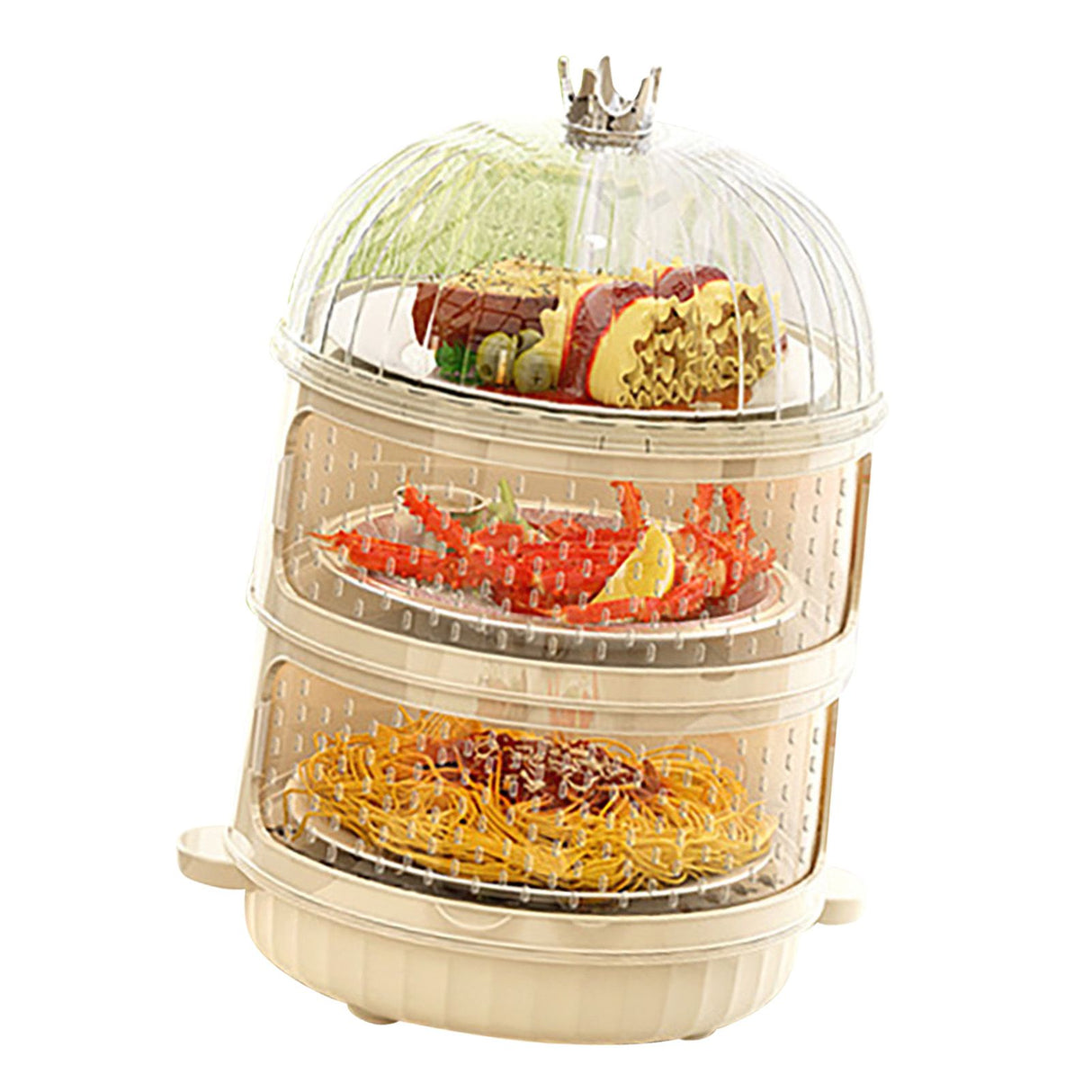 Dust Proof Food Storage Box Multi Functional Sealed Food Storage Container for Summer 3 Layers