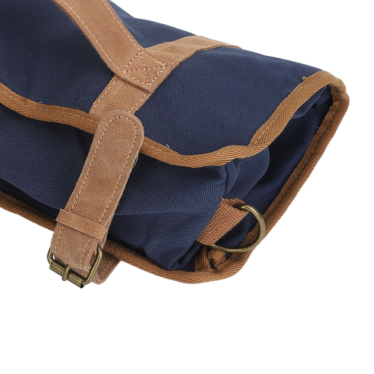 Bartender Tool Bag Bar Kit Bag Waterproof Canvas Multiple Compartments Portable Bartender Roll Up Bag with Shoulder Strap Blue
