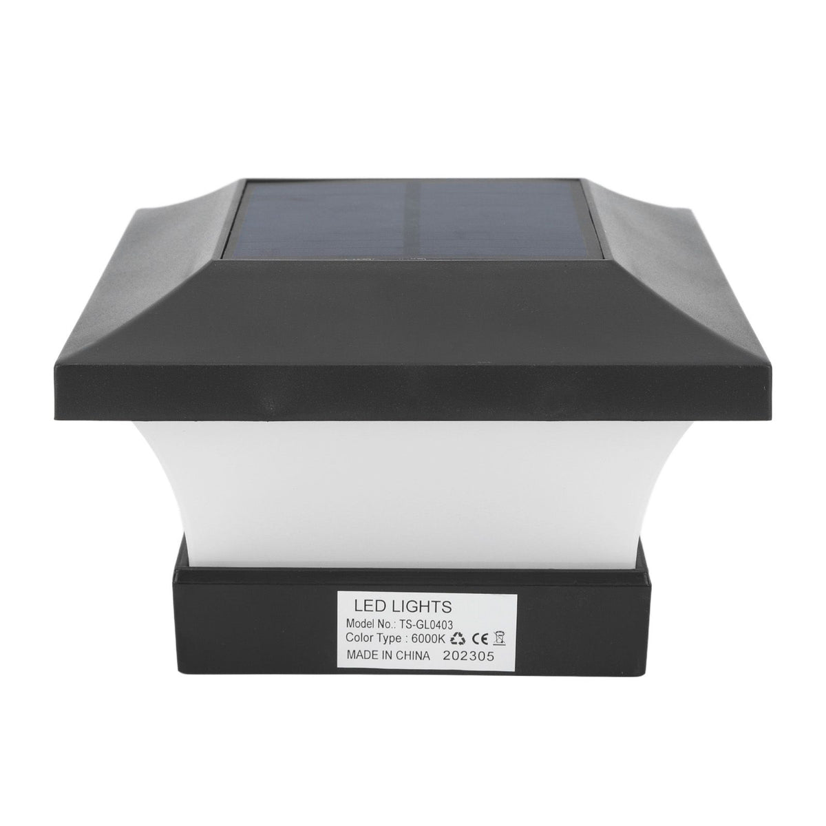 Solar Capital Lamp White Light 2000mAh IP65 LED Solar Post Cap Lights for Courtyard Fences Bridge 3W 6000K