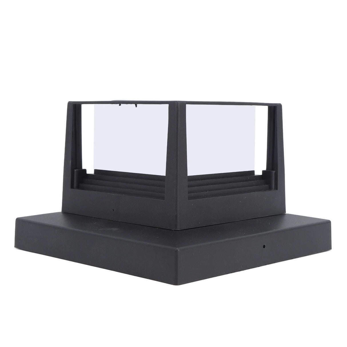 Square Outdoor Fence Post Cap Light Solar Post Light LED Landscape Lighting for Household Garden Courtyard Fence Dual Color Light Black