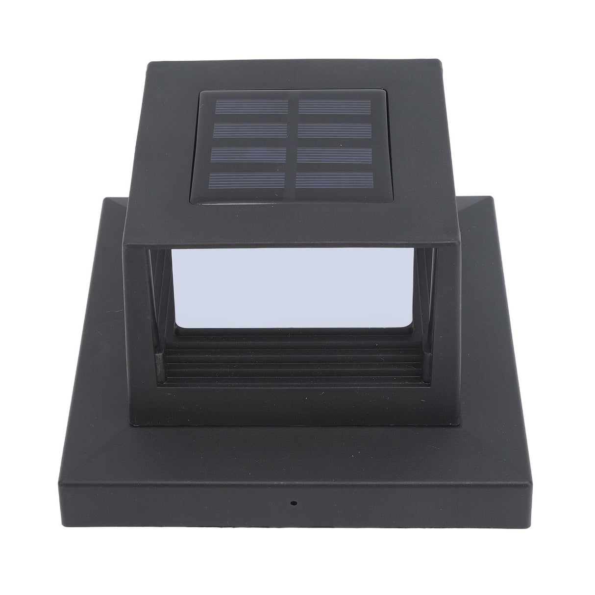 Square Outdoor Fence Post Cap Light Solar Post Light LED Landscape Lighting for Household Garden Courtyard Fence Dual Color Light Black