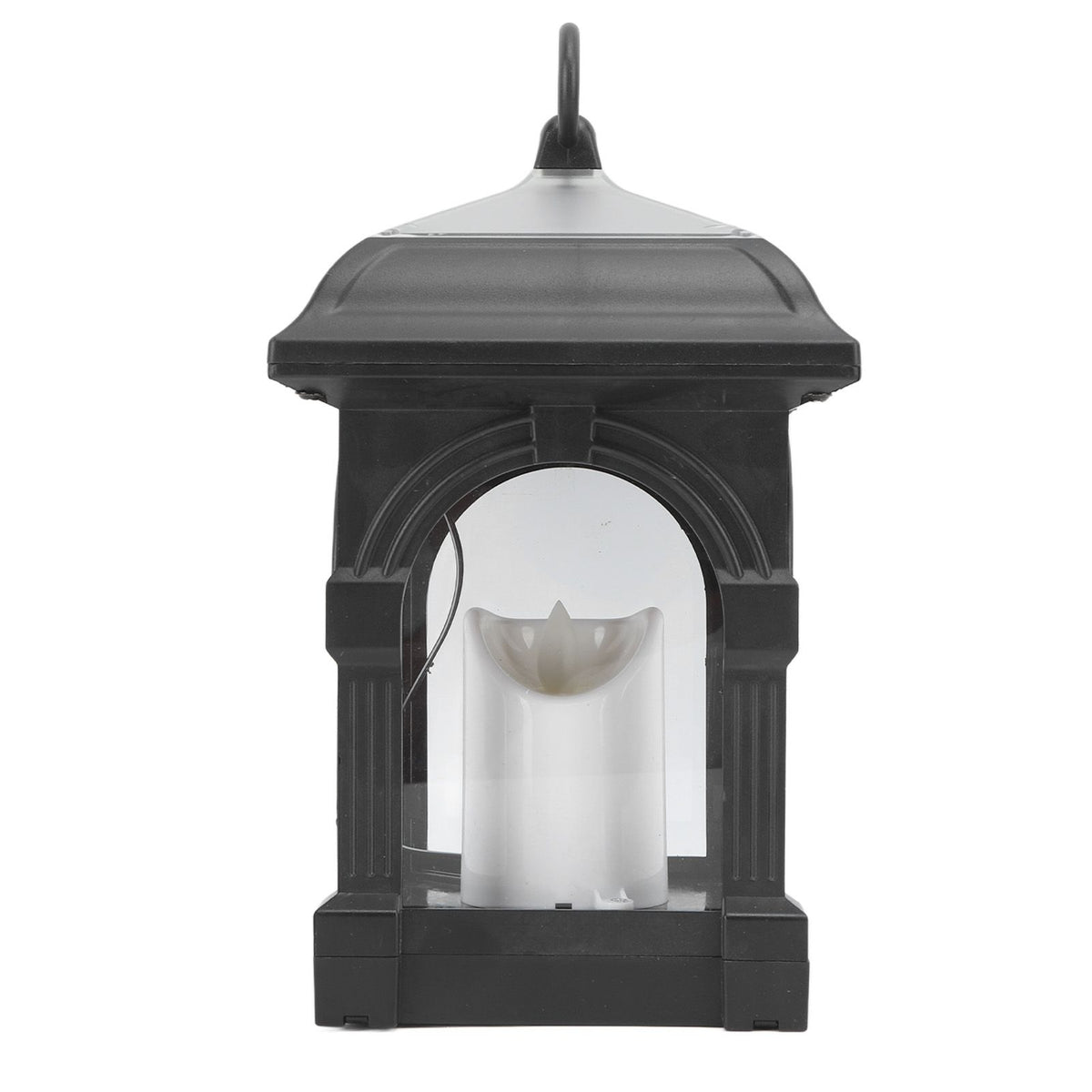 Solar Outdoor Lantern Hanging Solar Powered Warm Light Lamp Table Candle Lantern for Garden Yard Patio Pathway Decoration Black