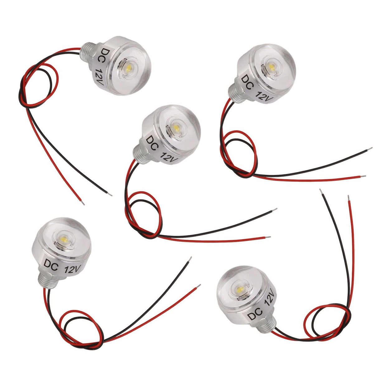 5PCS LED In Ground Well Light DC 12V 1W Mini Embedded Spotlight LED Deck Lamp for Jewel Cabinet Ceiling Stair Landscape