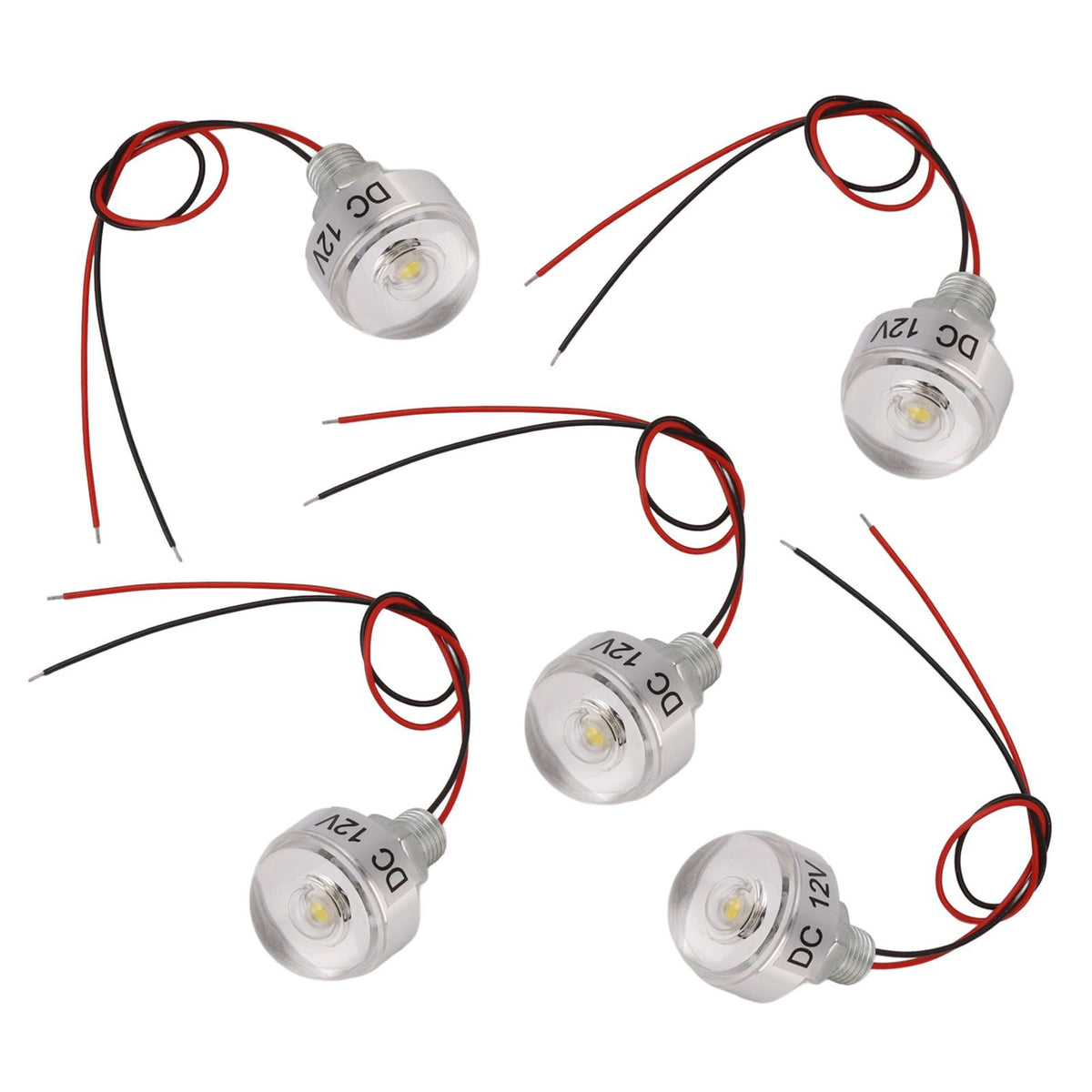 5PCS LED In Ground Well Light DC 12V 1W Mini Embedded Spotlight LED Deck Lamp for Jewel Cabinet Ceiling Stair Landscape