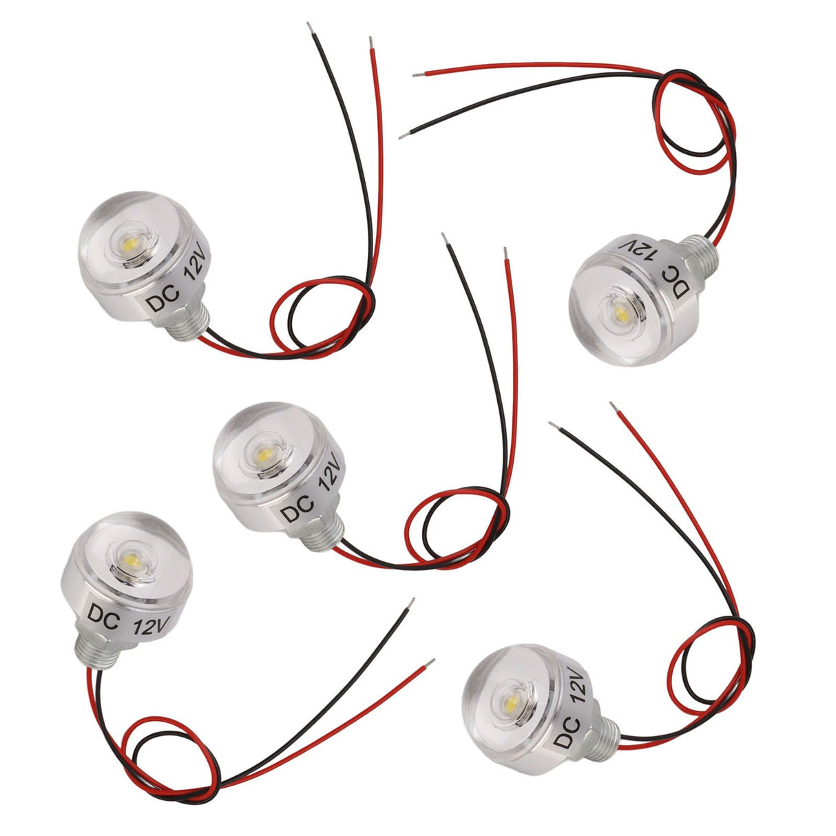5PCS LED In Ground Well Light DC 12V 1W Mini Embedded Spotlight LED Deck Lamp for Jewel Cabinet Ceiling Stair Landscape