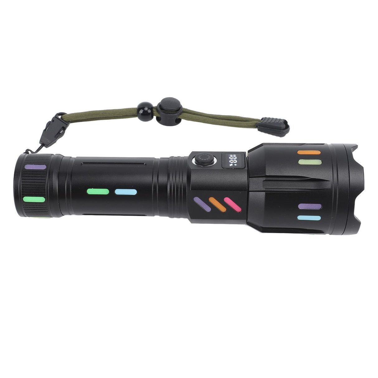 LED Flashlights High Powered Zoomable Handheld Torch Outdoor White Laser Long Range Flashlight with Battery Level Display