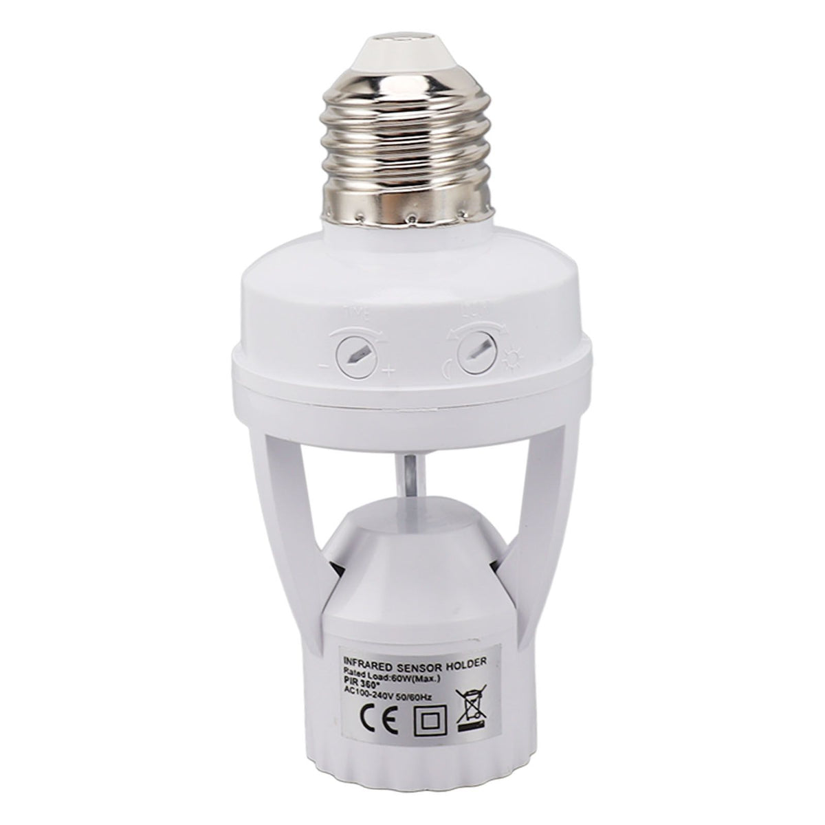 Motion Sensor Light Socket PIR Motion E27 Screw Bulb Adapter Adjustable Auto On Off Night Light Control Garage Light for Basement