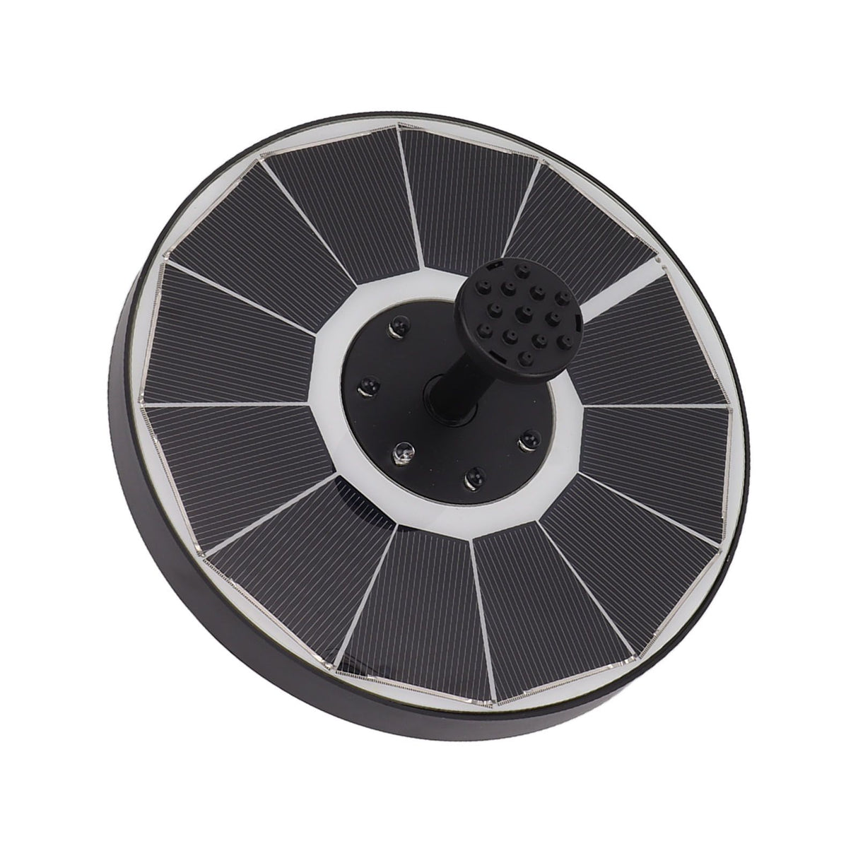 Solar Fountain Light with 8 Nozzles 3.5W 900mAh Colorful Powerful Solar Bird Bath Fountains for Bird Bath Garden Black Nozzle