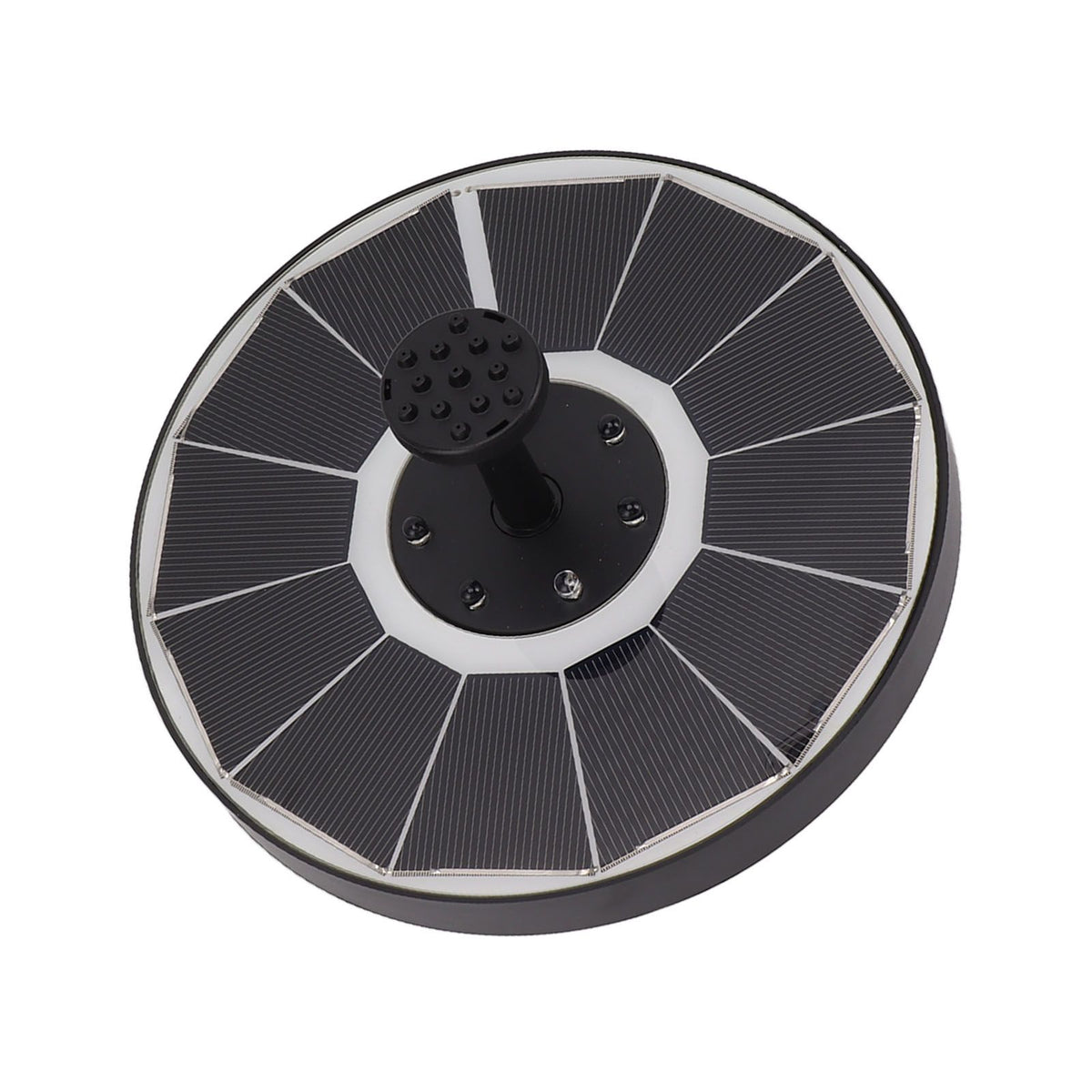 Solar Fountain Light with 8 Nozzles 3.5W 900mAh Colorful Powerful Solar Bird Bath Fountains for Bird Bath Garden Black Nozzle