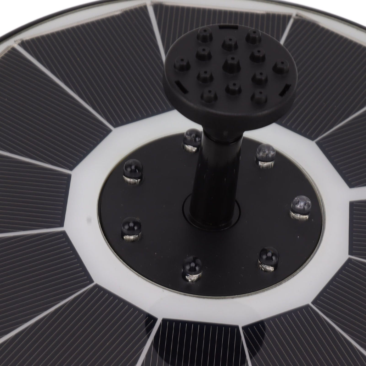 Solar Fountain Light with 8 Nozzles 3.5W 900mAh Colorful Powerful Solar Bird Bath Fountains for Bird Bath Garden Black Nozzle