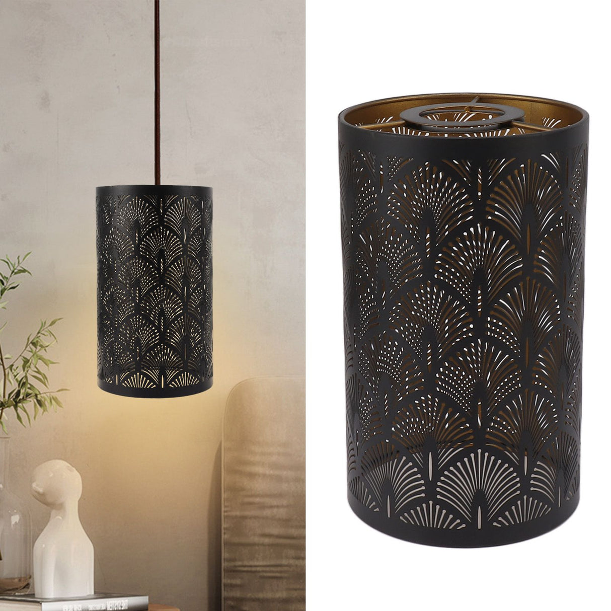 Modern Lampshade Metal Cylindrical Hollow Out E27 E26 Lamp Shade for Bedroom Living Room