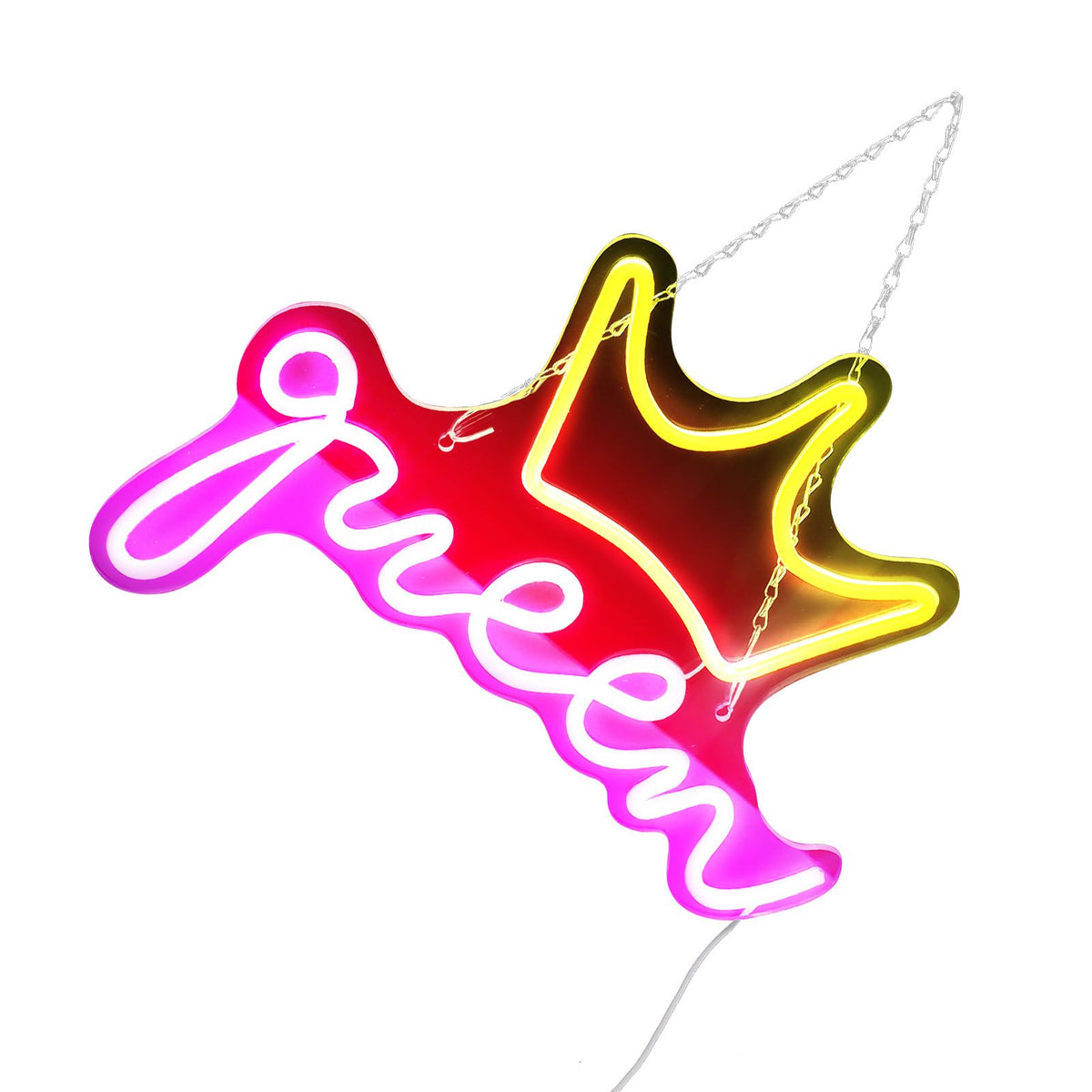 LED Neon Sign Bright USB Powered Decorative Crown Queen Wall Neon Light for Kids Room Bedroom Party