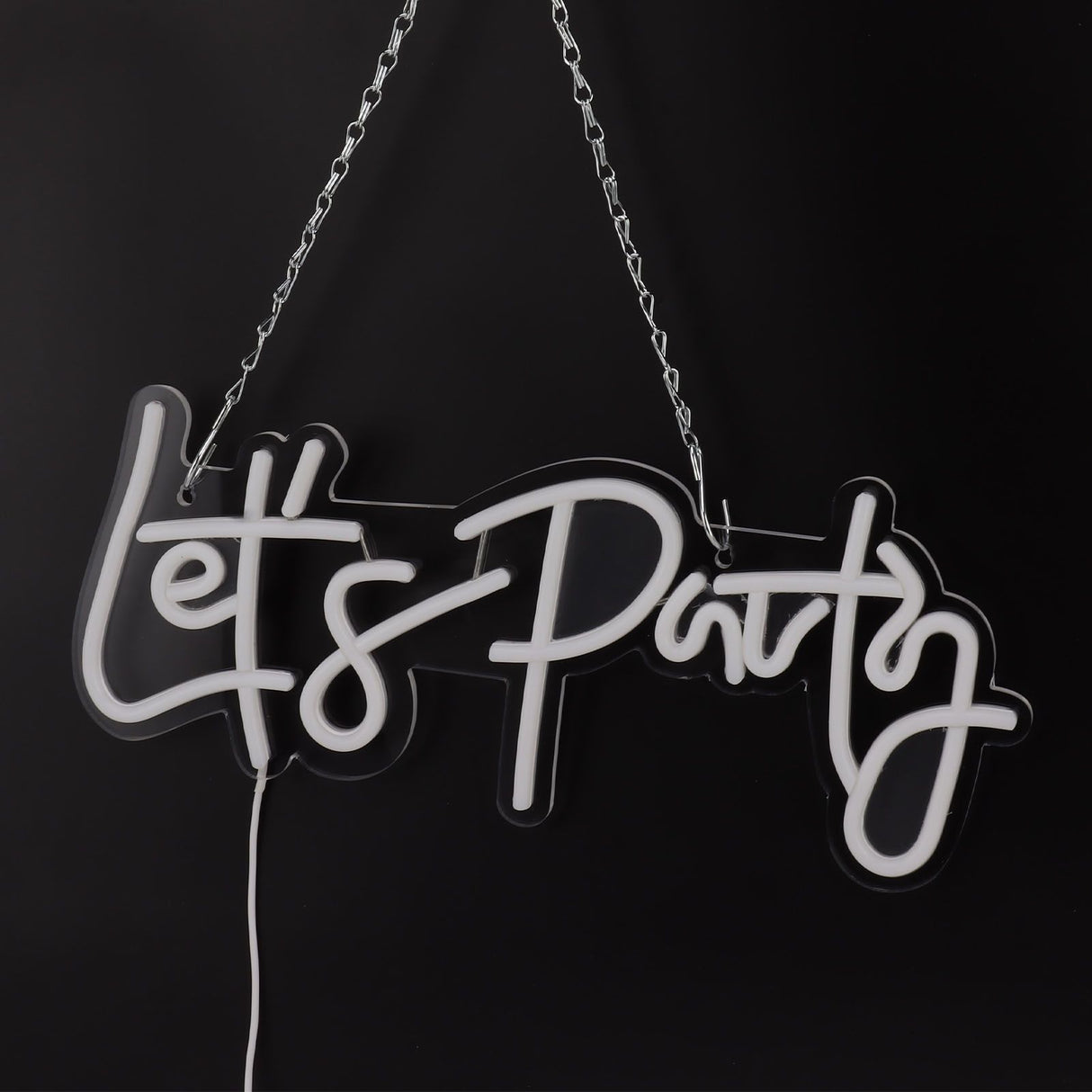 Party Neon Sign USB Powered Highly Transparent Acrylic Backsheet LED Neon Light Wall Sign for Bedroom Decoration Warm White