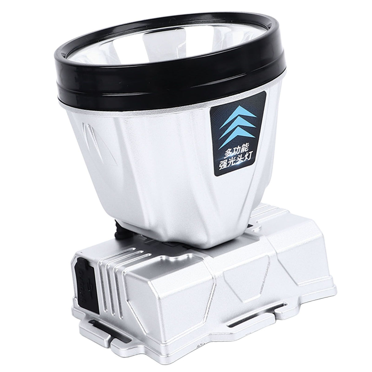 Super Bright Headlamp Rechargeable 800mAh Lithium Ion Battery Waterproof High Power Headlamp with Power Display for Outdoor Activity Silver