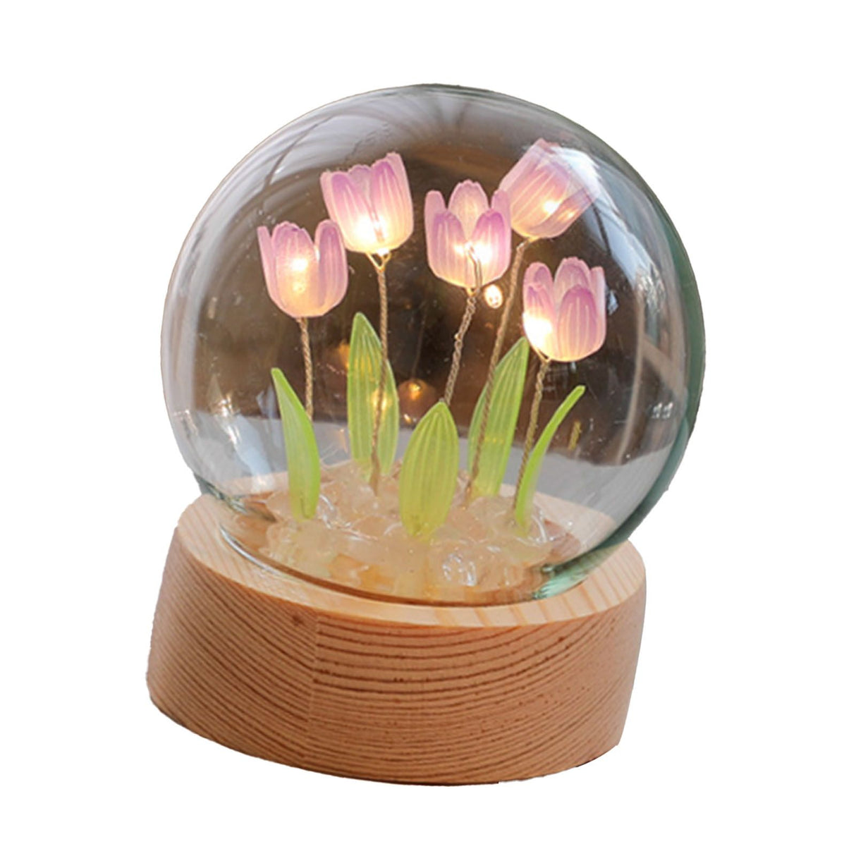 Flower Night Light Tulip Night Lamp Home Decoration Night Light Bedside Light for Office Bedroom Purple