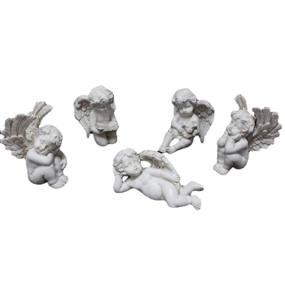 Angel Stakes Figurine Miniature Resin Sculpture Garden Statue for Potted Plants Mini Landscape