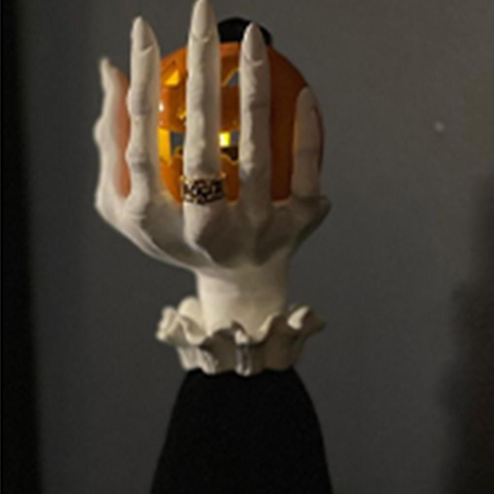 Halloween Candle Holder Witch Hand Shaped Resin Candlestick Desktop Ornaments Decor