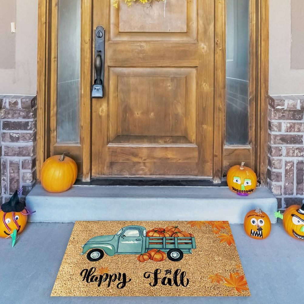 Funny Thanksgiving Doormat Anti Slip Door Mat Autumn Entryway Rug for Front Door Kitchen Bathroom Decor