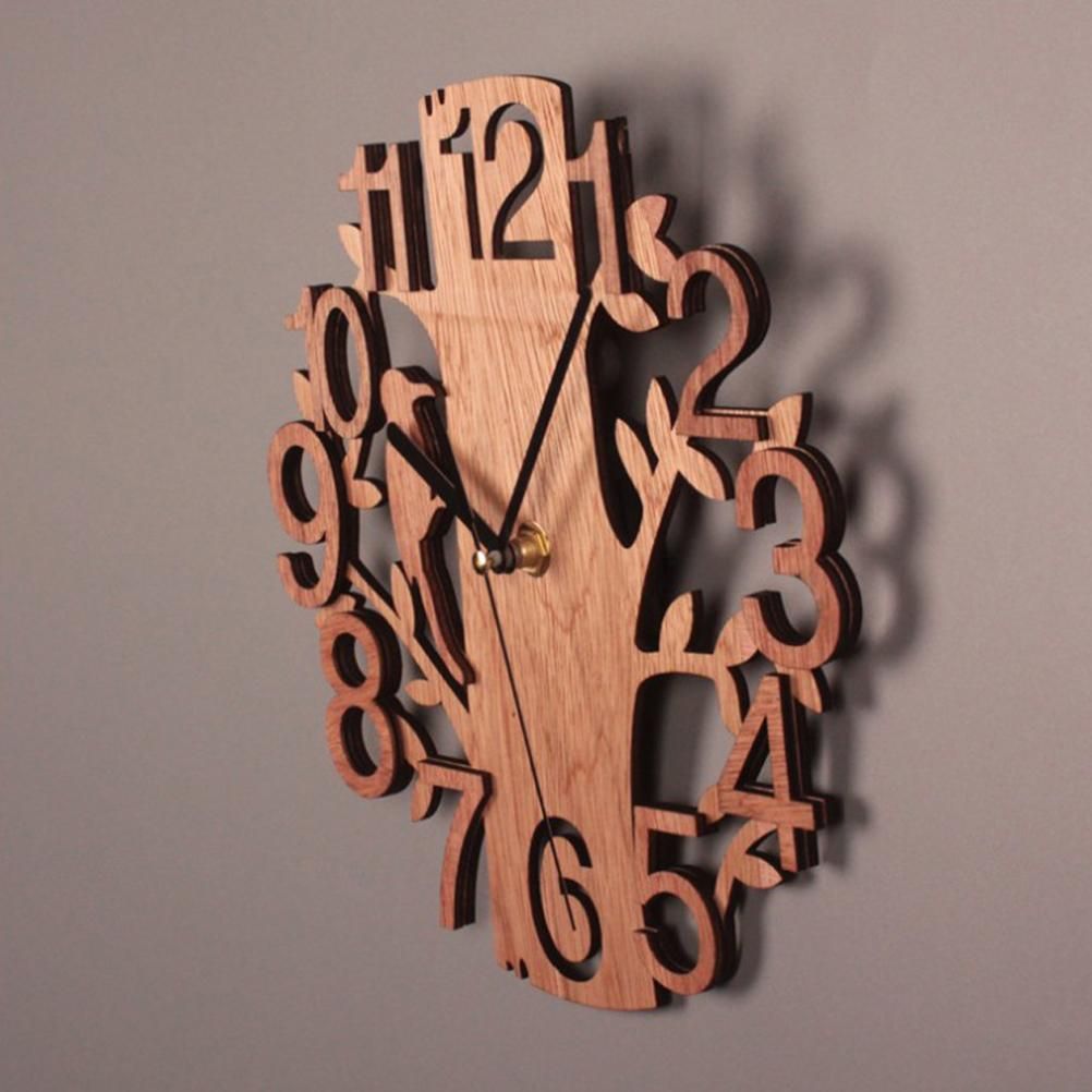 Wall Clock Tree Shape Silent Non Ticking Clock for Office Living Room Bedroom Decor