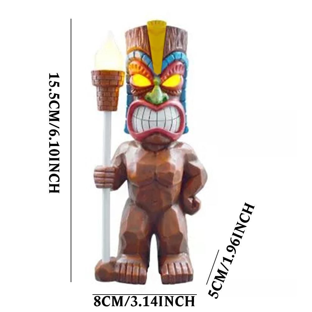 Solar Powered LED Tiki Light Solar Totem Figurine Ornaments LED Garden Light Decoration Crafts for Porch Lawn Trail
