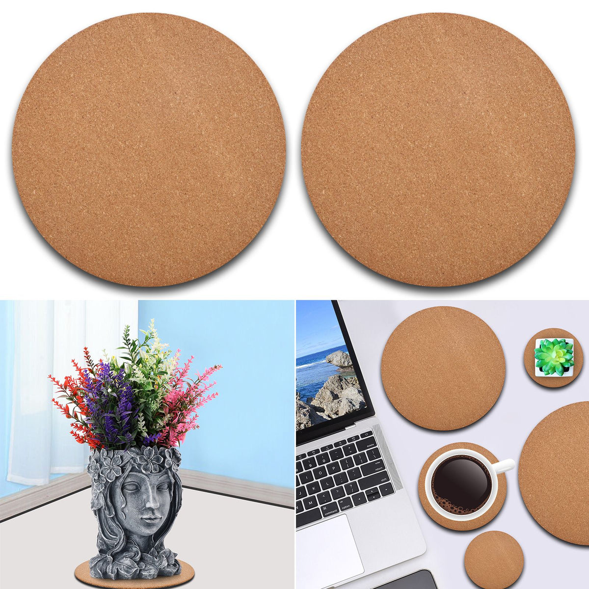 Eco Friendly Plastic Sheet Cork Flowerpot Pad Cork Plastic Sheet Plastic Cork Pad