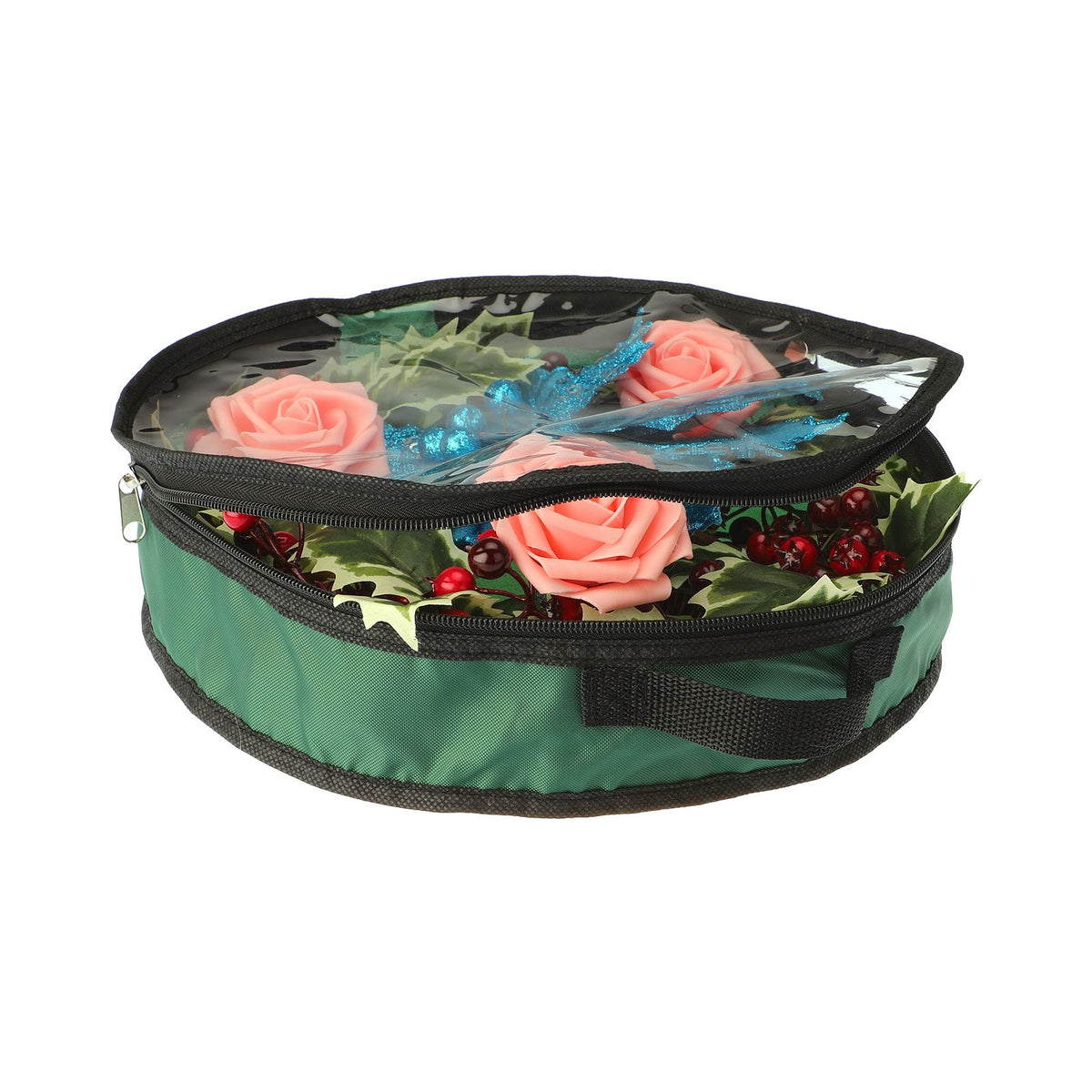 Transparent Christmas Wreath Storage Bag Portable Holiday Wreath Container Decoration Garland Organizer