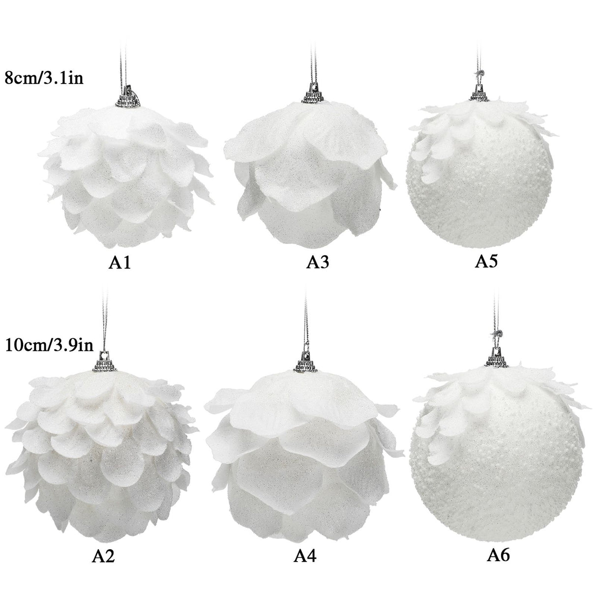 Foam Ball Snow White Christmas Ball Pendant Christmas Tree Decoration Pendant