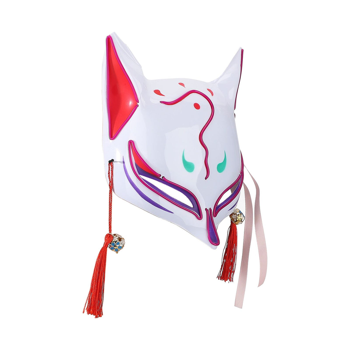 Led Fox Drift Mask Halloween Mask Light Up for Masquerade Parties Carnival