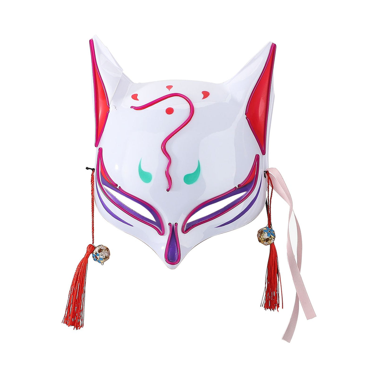 Led Fox Drift Mask Halloween Mask Light Up for Masquerade Parties Carnival