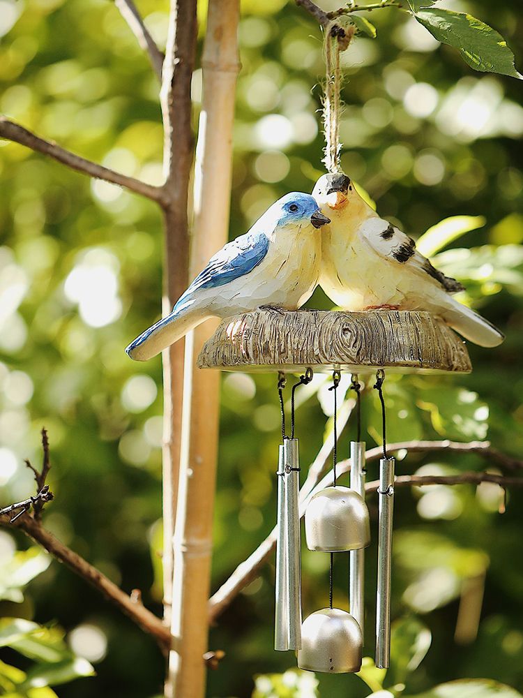 Rustic Bird Wind Chimes Outdoor Hanging Wind Chime Home Patio Decoration