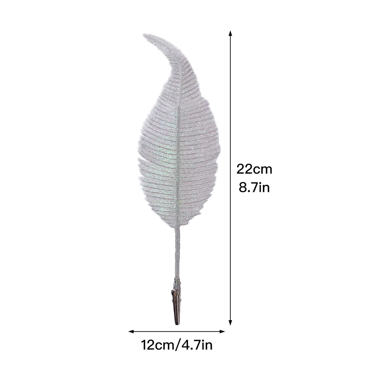 Christmas Tree Leaves Ornament Glittery Leaf with Clip Tree Hanging Baubles Decor for Christmas Home Party Decoration