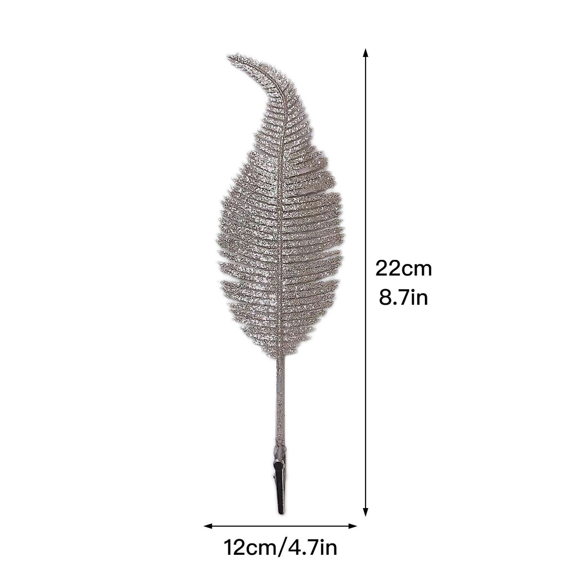 Christmas Tree Leaves Ornament Glittery Leaf with Clip Tree Hanging Baubles Decor for Christmas Home Party Decoration