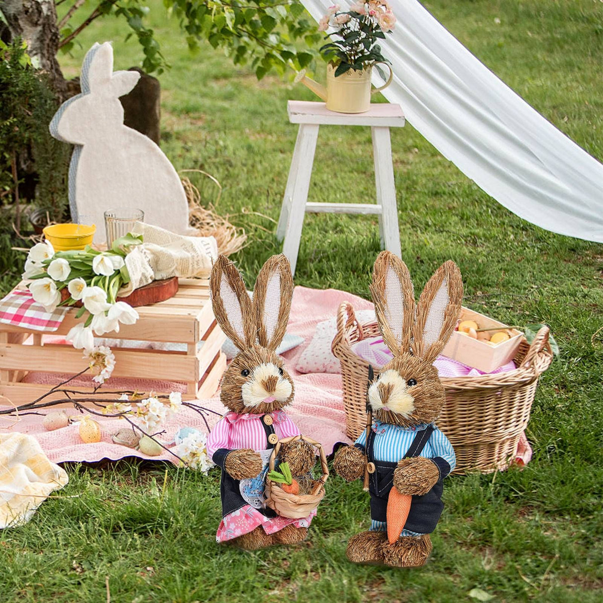 Rustic Easter Home Decor - Bunny Figurine Party Supplies