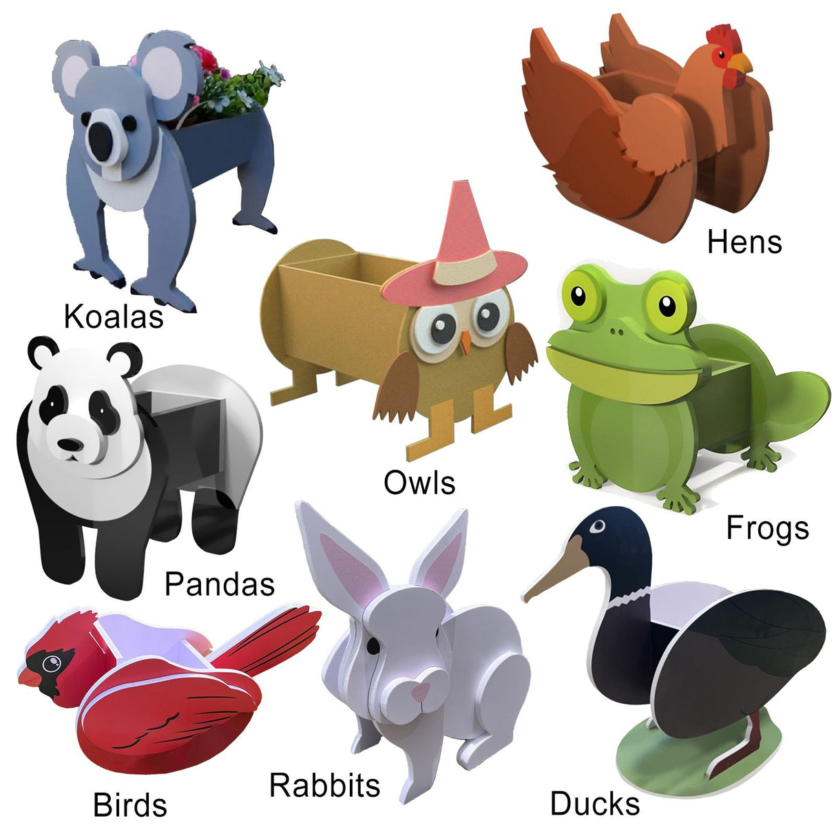 DIY Animal Flower Pot Cartoon Desktop Succulent Planter Garden Ornament Crafts