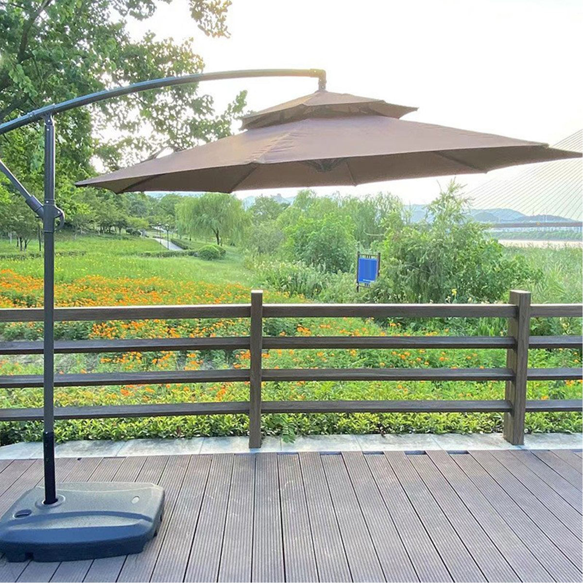 2.7m Double Top Sunshade Umbrella Cloth Replace Outdoor Courtyard Garden Umbrella Surface Replace Rainproof Sunshade Cloth