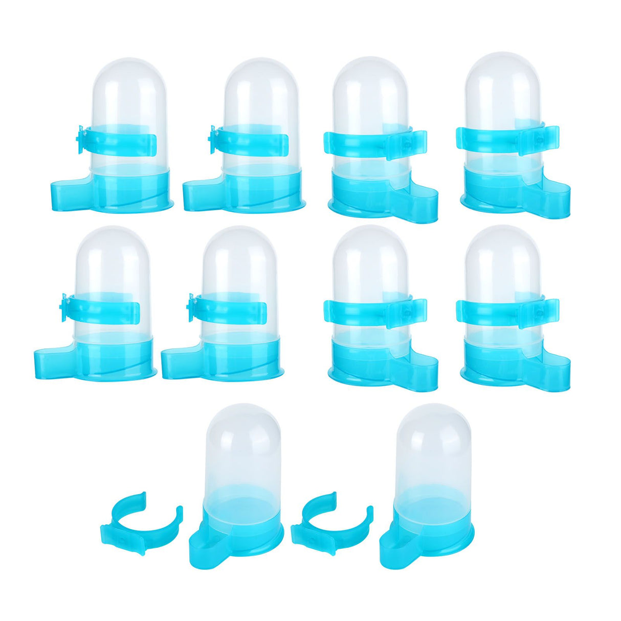 10Pcs Plastic Automatic Bird Food Feeder Hanging Bird Water Dispenser for Parrots Hamster
